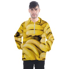 Bananas, Macro, Fruits, Ripe Bananas Men s Half Zip Pullover