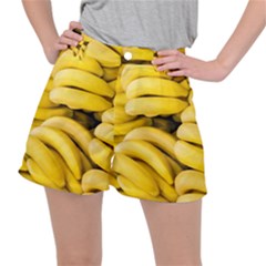 Bananas, Macro, Fruits, Ripe Bananas Women s Ripstop Shorts by kyorashop23