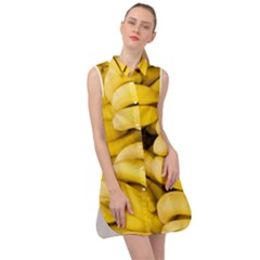 Bananas, Macro, Fruits, Ripe Bananas Sleeveless Shirt Dress by kyorashop23