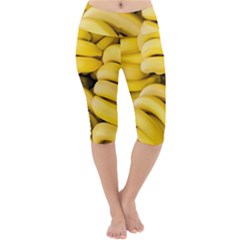 Bananas, Macro, Fruits, Ripe Bananas Lightweight Velour Cropped Yoga Leggings