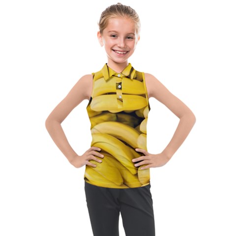 Bananas, Macro, Fruits, Ripe Bananas Kids  Sleeveless Polo T-shirt by kyorashop23