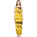 Bananas, Macro, Fruits, Ripe Bananas Draped Sleeveless Chiffon Jumpsuit View1