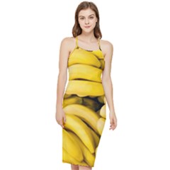 Bananas, Macro, Fruits, Ripe Bananas Bodycon Cross Back Summer Dress by kyorashop23