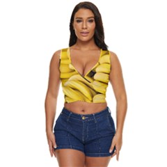 Bananas, Macro, Fruits, Ripe Bananas Women s Sleeveless Wrap Top