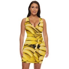 Bananas, Macro, Fruits, Ripe Bananas Draped Bodycon Dress by kyorashop23