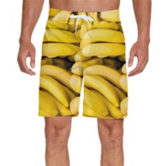 Bananas, Macro, Fruits, Ripe Bananas Men s Beach Shorts by kyorashop23