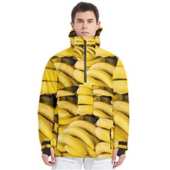 Bananas, Macro, Fruits, Ripe Bananas Men s Pullover Zip Ski And Snowboard Waterproof Breathable Jacket by kyorashop23