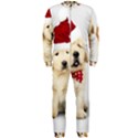 Christmas Puppies, Santa, Craciun, Christmas, Funny, Hat, Puppy, Red OnePiece Jumpsuit (Men) View1