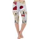 Christmas Puppies, Santa, Craciun, Christmas, Funny, Hat, Puppy, Red Lightweight Velour Cropped Yoga Leggings View1