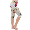 Christmas Puppies, Santa, Craciun, Christmas, Funny, Hat, Puppy, Red Lightweight Velour Cropped Yoga Leggings View3