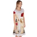 Christmas Puppies, Santa, Craciun, Christmas, Funny, Hat, Puppy, Red Classic Short Sleeve Dress View3