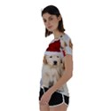 Christmas Puppies, Santa, Craciun, Christmas, Funny, Hat, Puppy, Red Short Sleeve Open Back T-Shirt View2