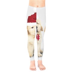 Christmas Puppies, Santa, Craciun, Christmas, Funny, Hat, Puppy, Red Kids  Classic Winter Leggings