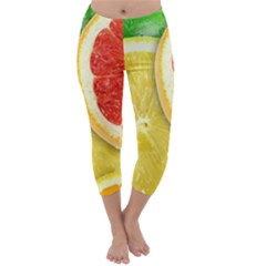 Fruit, Lemon Capri Winter Leggings 