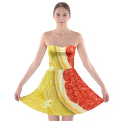 Fruit, Lemon Strapless Bra Top Dress by kyorashop23