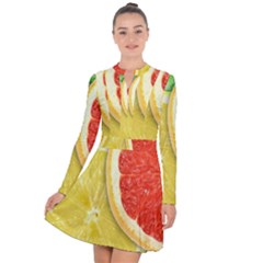 Fruit, Lemon Long Sleeve Panel Dress by kyorashop23