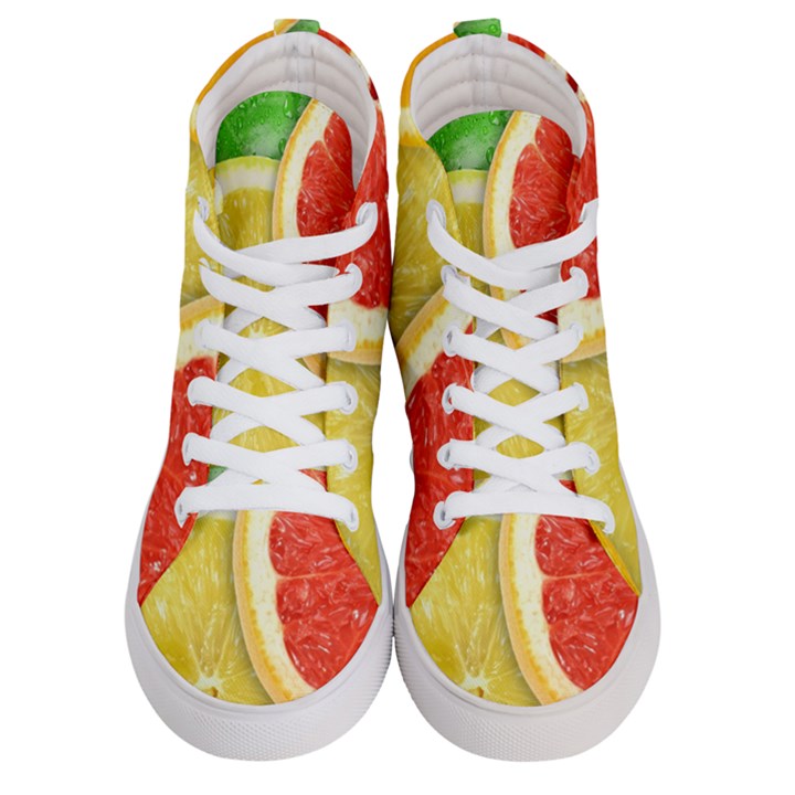 Fruit, Lemon Men s Hi-Top Skate Sneakers