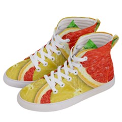 Fruit, Lemon Men s Hi-top Skate Sneakers