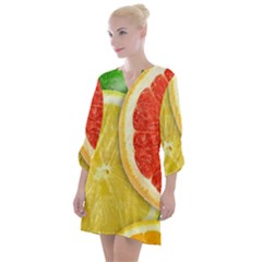 Fruit, Lemon Open Neck Shift Dress