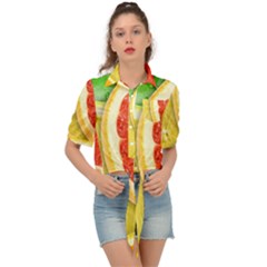 Fruit, Lemon Tie Front Shirt 