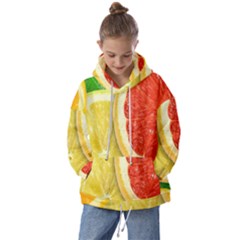 Fruit, Lemon Kids  Oversized Hoodie