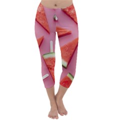 Fruits, Watermelon, Fruit Capri Winter Leggings  by kyorashop23