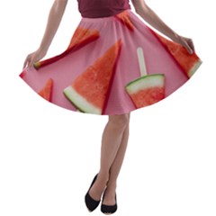 Fruits, Watermelon, Fruit A-line Skater Skirt