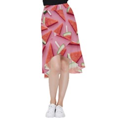 Fruits, Watermelon, Fruit Frill Hi Low Chiffon Skirt