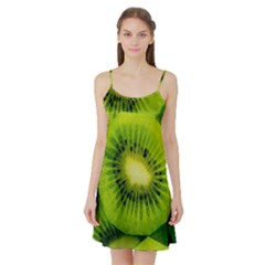 Kiwi Fruits, Close-up, Exotic Fruit Satin Night Slip by kyorashop23