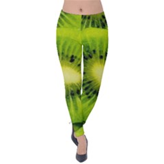 Kiwi Fruits, Close-up, Exotic Fruit Velvet Leggings by kyorashop23