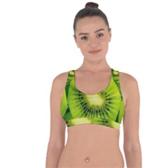 Kiwi Fruits, Close-up, Exotic Fruit Cross String Back Sports Bra