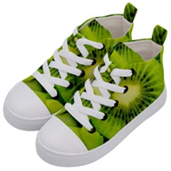 Kiwi Fruits, Close-up, Exotic Fruit Kids  Mid-top Canvas Sneakers