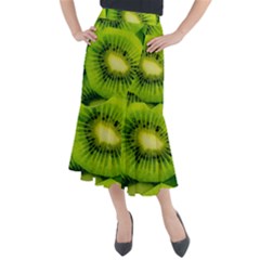 Kiwi Fruits, Close-up, Exotic Fruit Midi Mermaid Skirt by kyorashop23