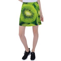 Kiwi Fruits, Close-up, Exotic Fruit Tennis Skirt by kyorashop23