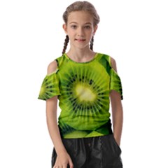 Kiwi Fruits, Close-up, Exotic Fruit Kids  Butterfly Cutout T-shirt by kyorashop23