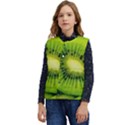 Kiwi Fruits, Close-up, Exotic Fruit Kid s Button Up Puffer Vest	 View1