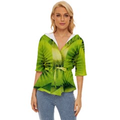 Kiwi Fruits, Close-up, Exotic Fruit Lightweight Drawstring Hooded Top