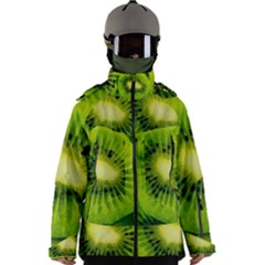 Kiwi Fruits, Close-up, Exotic Fruit Men s Zip Ski And Snowboard Waterproof Breathable Jacket by kyorashop23