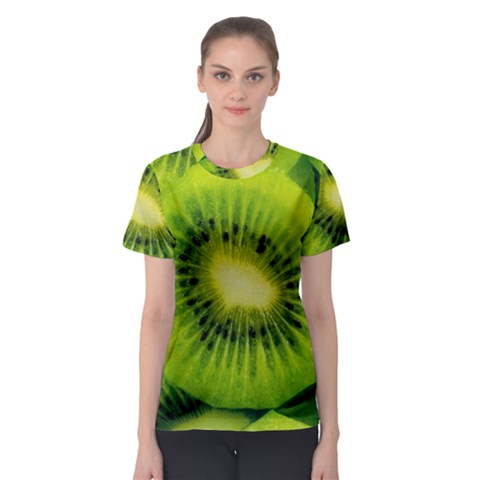 Kiwi Fruits, Close-up, Exotic Fruit Women s Sport Mesh T-shirt by kyorashop23