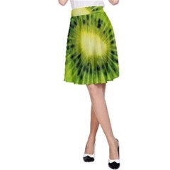 Kiwi Fruits, Close-up, Exotic Fruit A-line Skirt