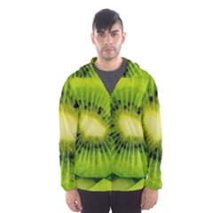 Kiwi Fruits, Close-up, Exotic Fruit Men s Hooded Windbreaker