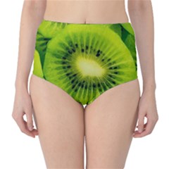 Kiwi Fruits, Close-up, Exotic Fruit Classic High-waist Bikini Bottoms by kyorashop23