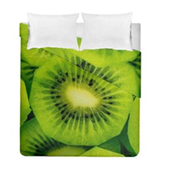 Kiwi Fruits, Close-up, Exotic Fruit Duvet Cover Double Side (full/ Double Size) by kyorashop23