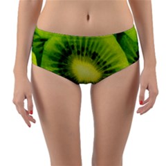 Kiwi Fruits, Close-up, Exotic Fruit Reversible Mid-waist Bikini Bottoms by kyorashop23