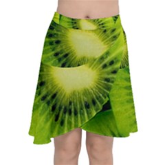 Kiwi Fruits, Close-up, Exotic Fruit Chiffon Wrap Front Skirt by kyorashop23