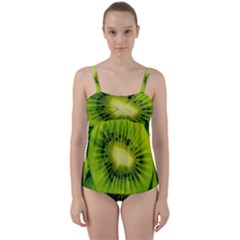 Kiwi Fruits, Close-up, Exotic Fruit Twist Front Tankini Set