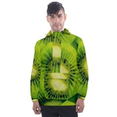 Kiwi Fruits, Close-up, Exotic Fruit Men s Front Pocket Pullover Windbreaker by kyorashop23