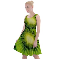 Kiwi Fruits, Close-up, Exotic Fruit Knee Length Skater Dress by kyorashop23