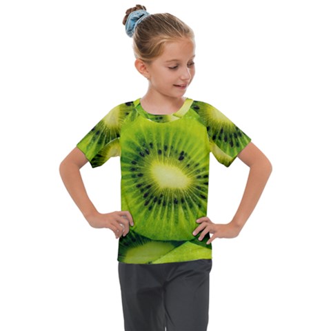 Kiwi Fruits, Close-up, Exotic Fruit Kids  Mesh Piece T-shirt by kyorashop23