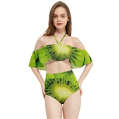 Kiwi Fruits, Close-up, Exotic Fruit Halter Flowy Bikini Set  by kyorashop23